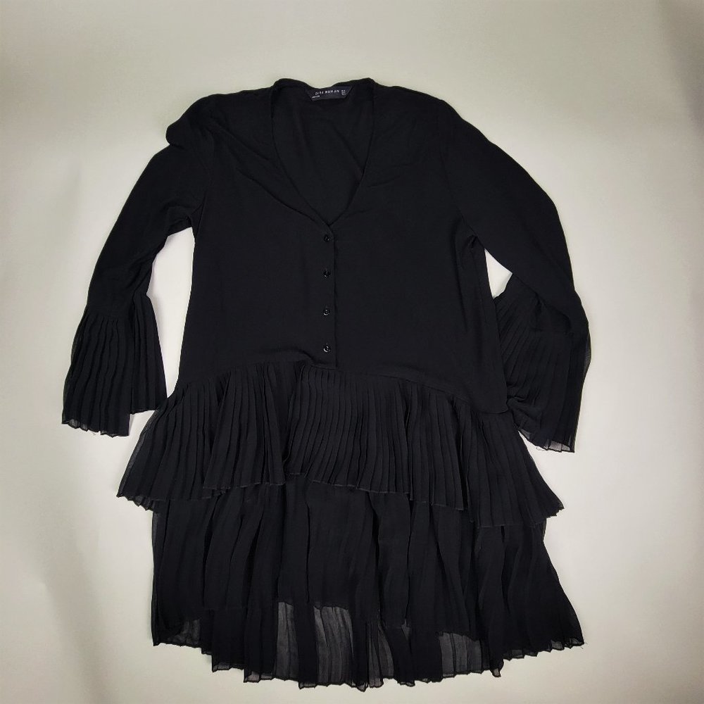 ZARA WOMAN Bohemian Black Flute Dress - Size XS